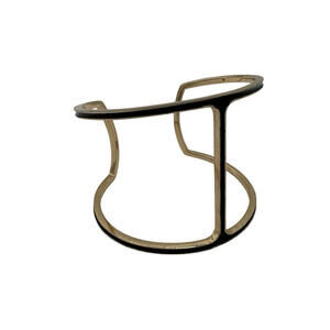 BCBG Maxazria Minimalist Cuff Bracelet Black Gold Tone